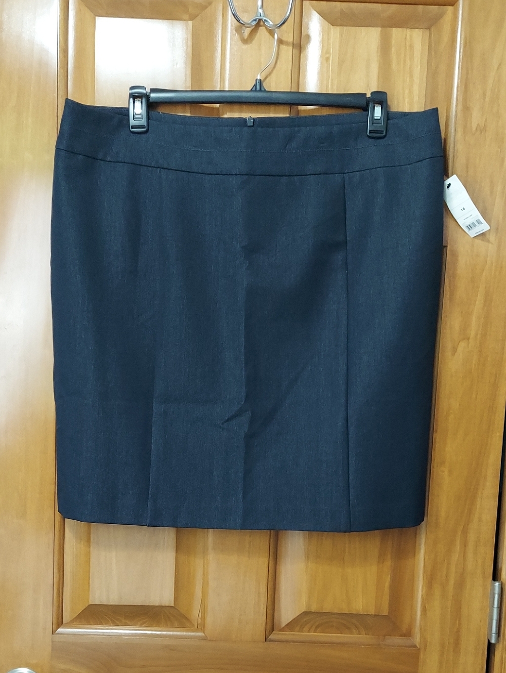 🆕 George Career Black Denim Lined Stretchy Pencil Skirt, Plus Size 18, NWT